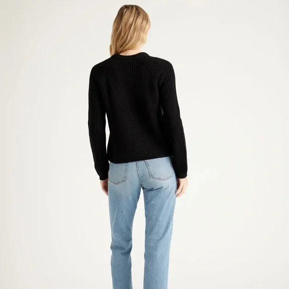 Quince 100% Organic Cotton Fisherman Crew Neck Black Sweater Size XL - Picture 5 of 14